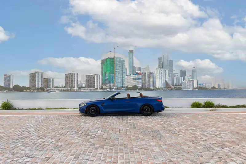 BMW M4 Competition Blue exotic car rental Miami — photo 2