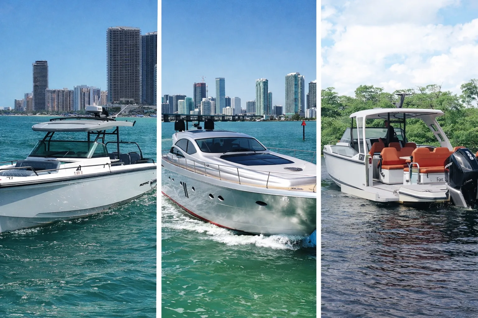 Pershing 65’ vs Saxdor 320 GTO vs Axopar Brabus 37’: Miami Yacht Charter Showdown