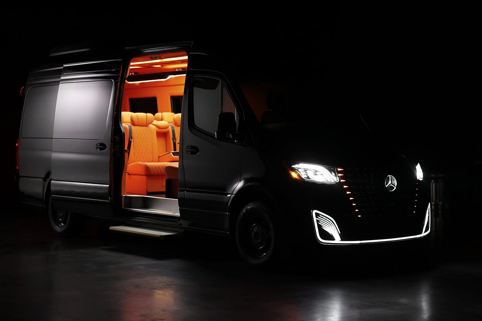 Orange Mercedes Sprinter