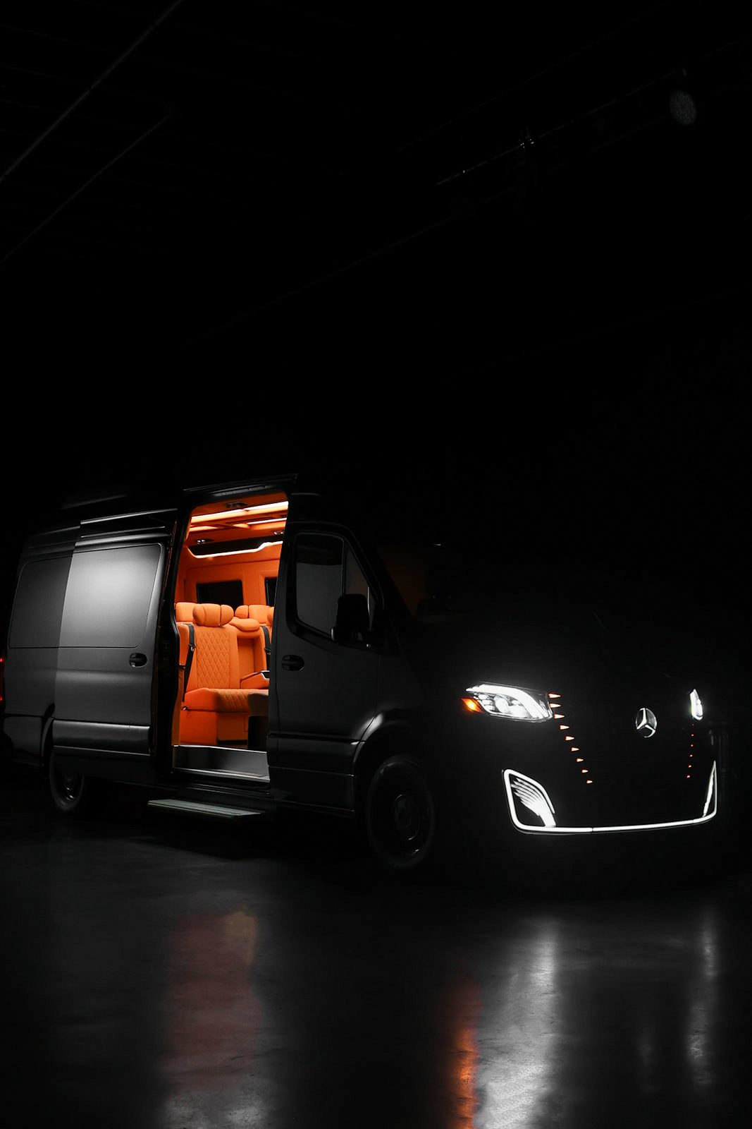Orange Mercedes Sprinter